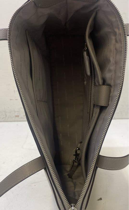 Michael Kors Maddie Gray Crossgrain Leather Tote Bag image number 4