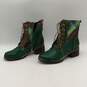 L'Artiste Womens Green Brown Plaid Side Zip High Heel Ankle Boots Size 41 image number 1