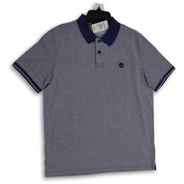 NWT Mens Blue Collared Short Sleeve Regular Fit Polo Shirt Size Large
