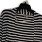 Womens White Blue Striped Long Sleeve Open Front Cardigan Sweater Size XS image number 3