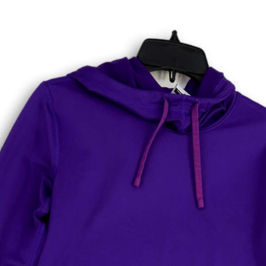 Womens Purple Dri-Fit Long Sleeve Drawstring Pullover Hoodie Size Large image number 3