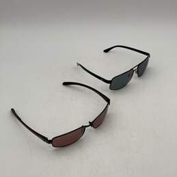 Pair Of 2 Maui And Ray Ban Mens Black Burgundy UV Protection Square Sunglasses