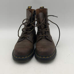 Mens 1460 Pascal Brown Leather Round Toe Lace Up Ankle Combat Boots Size 5