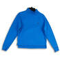 Womens Blue Mock Neck Long SLeeve Knitted Pullover Sweater Size Small image number 1