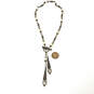Designer Brighton Silver-Tone Chain Pearl Crystal Stone Pendent Necklace image number 4
