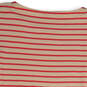 NWT Womens Pink Ivory Striped Round Neck Short Sleeve Pullover T-Shirt Size S image number 4