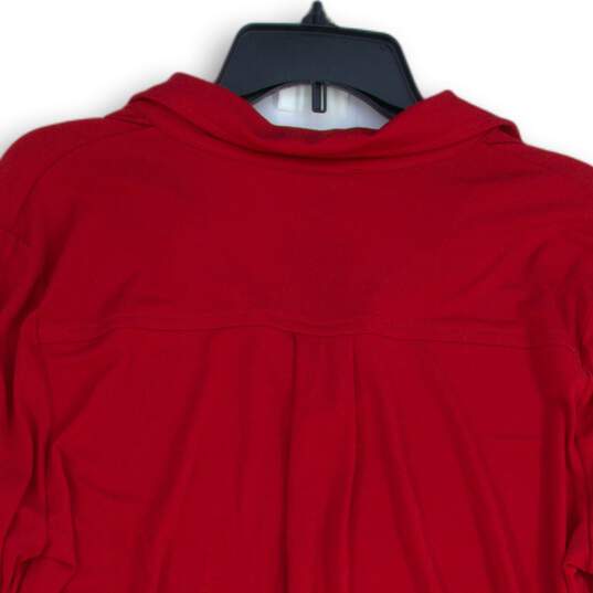 NWT Jones New York Womens Red Spread Collar Pullover Blouse Top Size XL image number 4