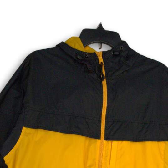 Columbia Sportswear Company Womens Yellow Black Packable Hooded Rain Jacket Sz M image number 3