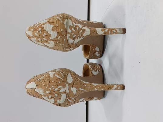 Jessica Simpson Women's Floral Cork Claudette Heels Size 7.5 image number 4