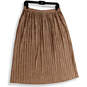 Womens Rose Gold Pleated Elastic Waist Midi A-Line Skirt Size Large image number 2