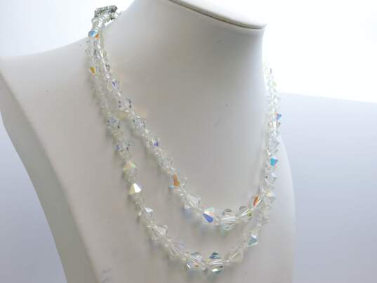 VNTG Mid Century Frosted & Aurora Borealis Beaded Jewelry image number 3