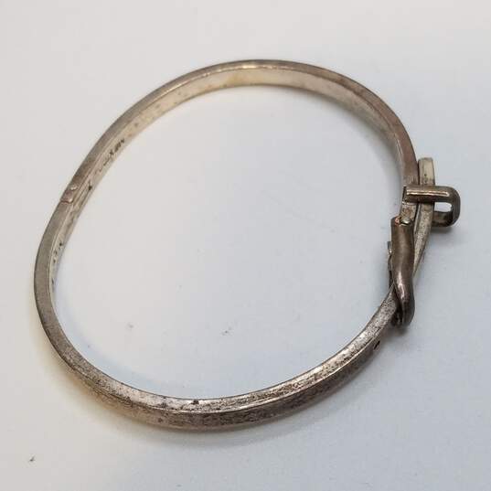 Mexico Sterling Silver M99 Belt Hinge 4mm Bracelet 18.1g image number 5