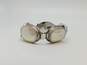 Vintage Whiting & Davis Silver Tone & Faux Mother of Pearl Panel Bracelet 49.2g image number 3