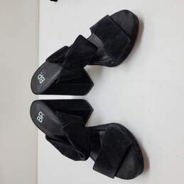 Black Suede Open Toe Heel Sandals Size 6M