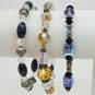 Artisan 925 Yellow Clear Black & Purple Crystals & Granulated Bali Beaded Bracelets Variety 42.1g image number 1