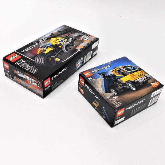 Sealed Lego Technic Stunt Bike 42058 & Dump Truck 42147 image number 2