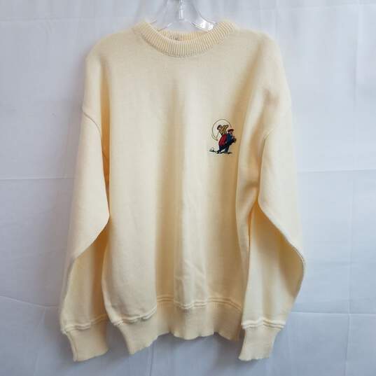 Vintage cream heavy knit oversized golf sweater size L image number 1