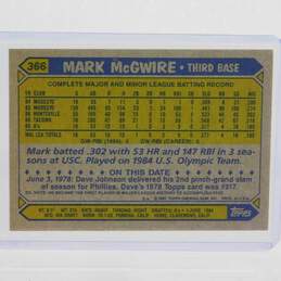 1987 Mark McGwire Topps Rookie Oakland A's alternative image