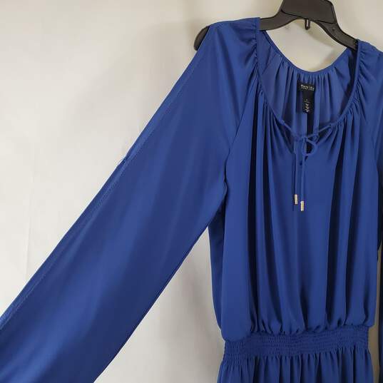 White House Black Market Women's Blue Long Sleeve Mini Dress SZ 12 image number 2