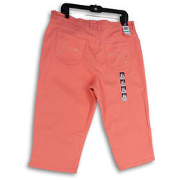 NWT Womens Pink Denim Medium Wash Stretch Classic Fit Capri Pants Size 16 alternative image
