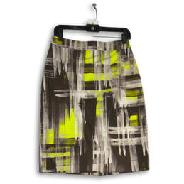 Womens Multicolor Abstract Back Zip Straight & Pencil Skirt Size 8