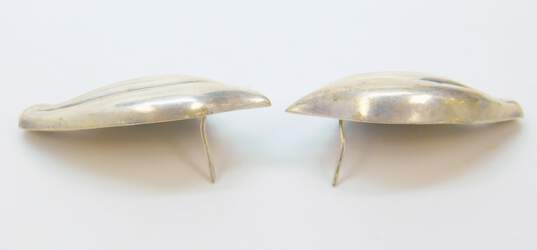 Artisan 925 Sterling Silver Statement Earrings & Abalone Panel Bracelet 34.0g image number 4