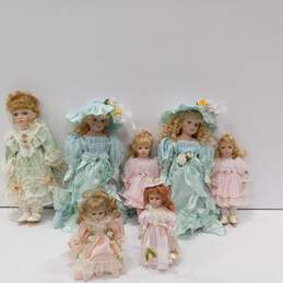 Bundle of 7 Porcelain Dolls