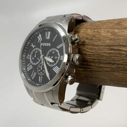 Designer Fossil Silver-Tone Cronograph Dial Chain Strap Analog Wristwatch