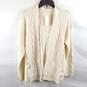 Futurino Women Ivory Cable Knit Cardigan M NWT image number 1
