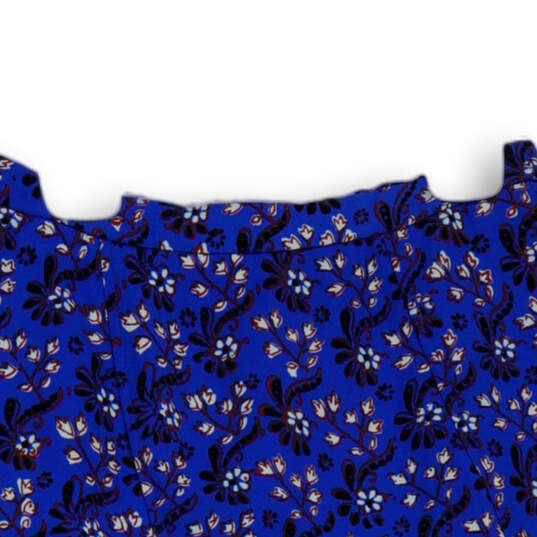Womens Blue Floral Flat Front Stretch Back Zipper Short Mini Dress Size 00 image number 3