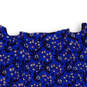 Womens Blue Floral Flat Front Stretch Back Zipper Short Mini Dress Size 00 image number 3