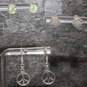 3 Pairs of Dazzling Sterling Silver Earrings 3.5g image number 1