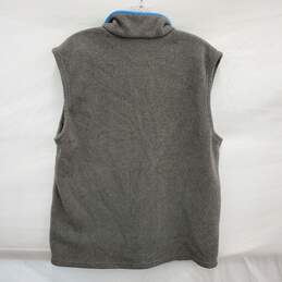 Patagonia Synchilla WM's Full Zip Grey & Blue Trim Fleece Vest Size M alternative image