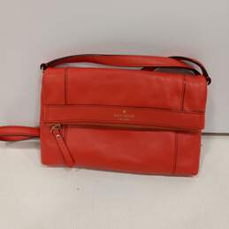 Womens Red Suede Leather Snap Inner And Outer Pockets Crossbody Purse