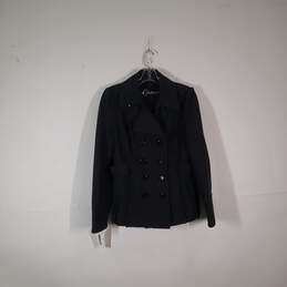 Womens Double Breasted Collared Long Sleeve Pea Coat Size Large