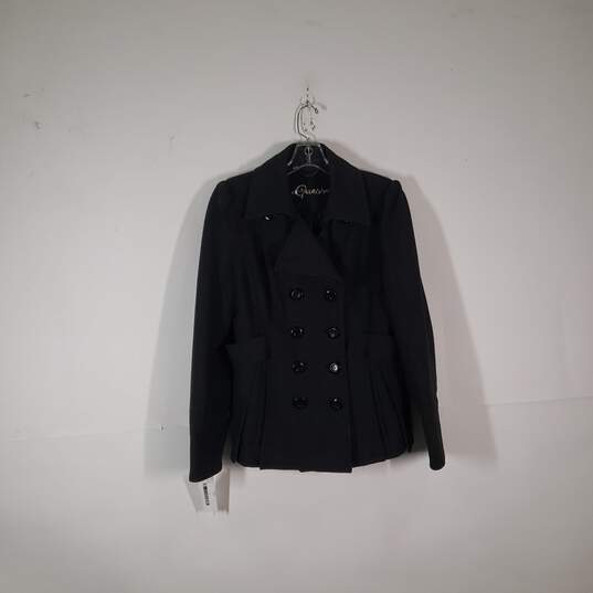 Womens Double Breasted Collared Long Sleeve Pea Coat Size Large image number 1