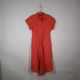 NWT Womens Regular Fit Collared Short Sleeve Belted Waist Shirt Dress Size 12