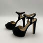 NIB Womens Trish Black Peep Toe Stiletto Heel Ankle Strap Sandals Size 6 M image number 4