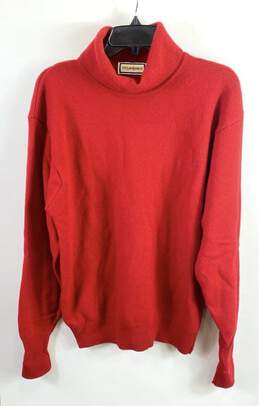 Yves Saint Laurent Women Red Turtleneck Wool Long Sleeve L
