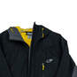Mens Black Gray Long Sleeve Softshell Hooded Full-Zip Jacket Size Small image number 3
