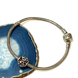 Designer Pandora S925 ALE Sterling Silver Orange Enamel Charm Bracelet