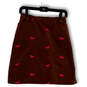 Womens Brown Flat Front Pockets Side Slit Back Zip Short A-Line Skirt Sz 2 image number 1