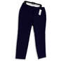 NWT Womens Blue Flat Front Stretch Pockets Straight Leg Chino Pants Size 14 image number 1
