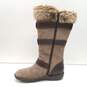 Born BOC Brown Leather Shearling Tall Buckle Zip Boots Women's Size 7.5 image number 2