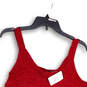 NWT Womens Red Knitted Sleeveless Wide Strap Scoop Neck Pullover Tank Top 0 image number 3