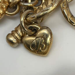 Designer Brighton Gold-Tone Rhinestone Toggle Clasp Curb Chain Bracelet