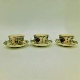 Johnson Brothers Friendly Village Set of 3 Flat Tea Cup & Saucer Sets alternative image
