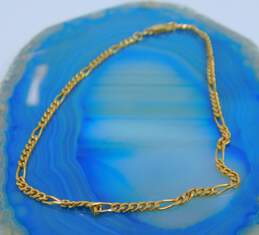 14K Yellow Gold Delicate Figaro Chain Bracelet 3.4g