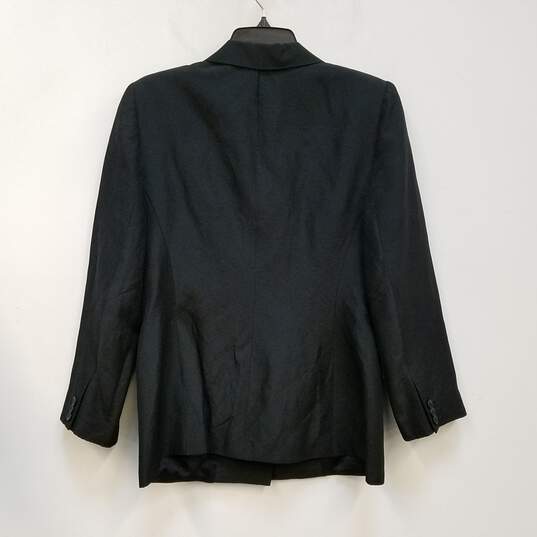 Womens Black Long Sleeve Collared Single Breasted Blazer Jacket Size Medium image number 2