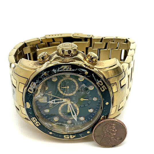 Designer Invicta Pro Diver Gold-Tone Chronograph Analog Wristwatch w/ Box image number 2